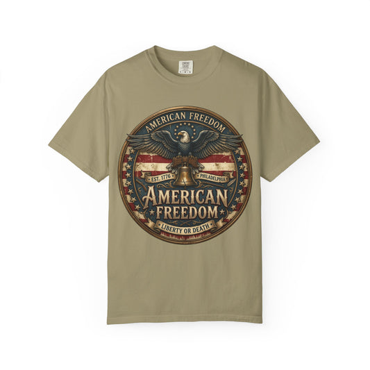 American Freedom T-Shirt — Patriotic Eagle 'Liberty or Death' Graphic