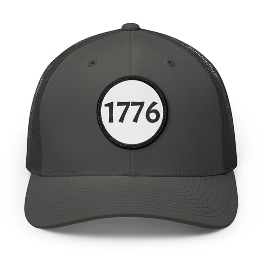1776 Embroidered Patch Trucker Cap — Patriotic Snapback Hat