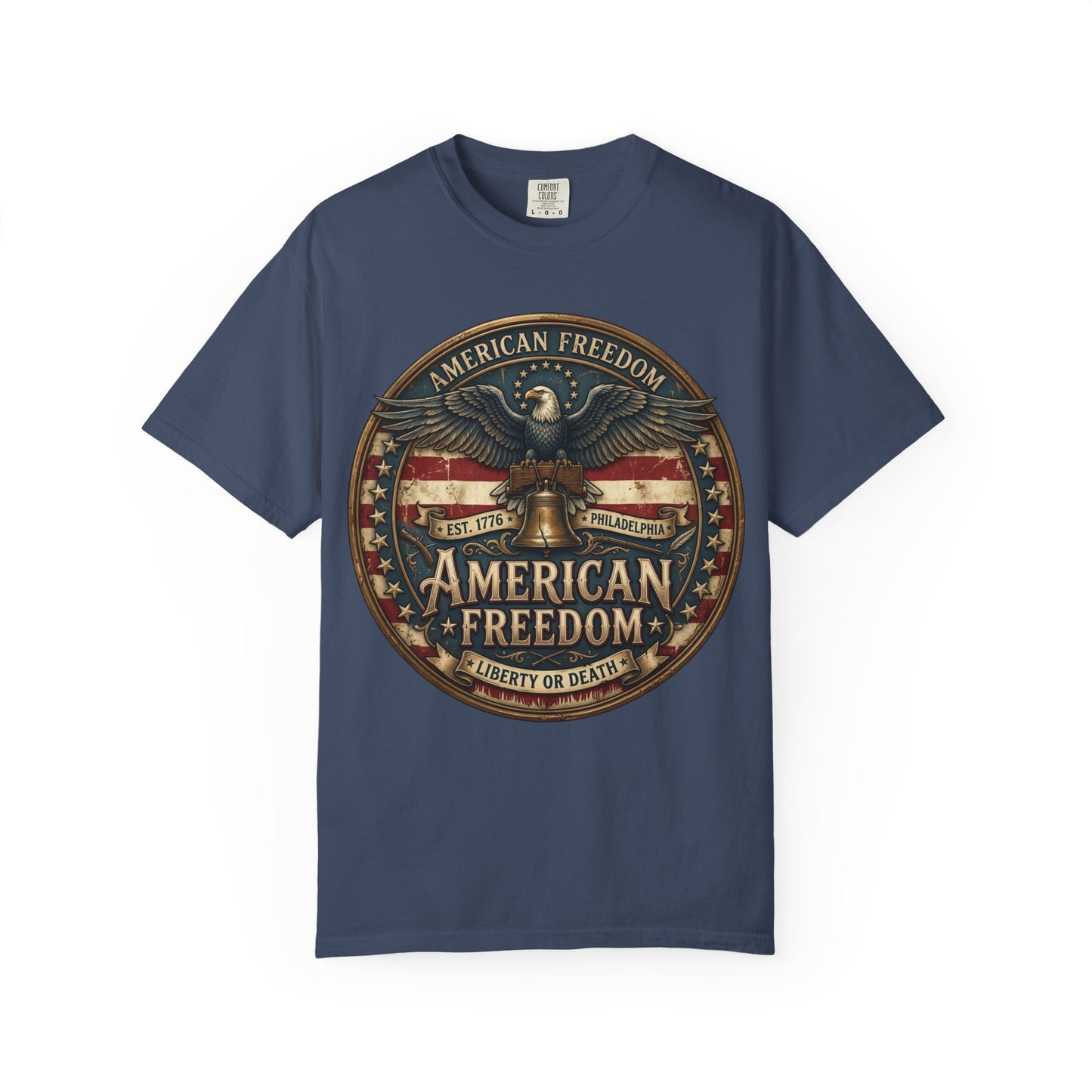 American Freedom T-Shirt — Patriotic Eagle 'Liberty or Death' Graphic