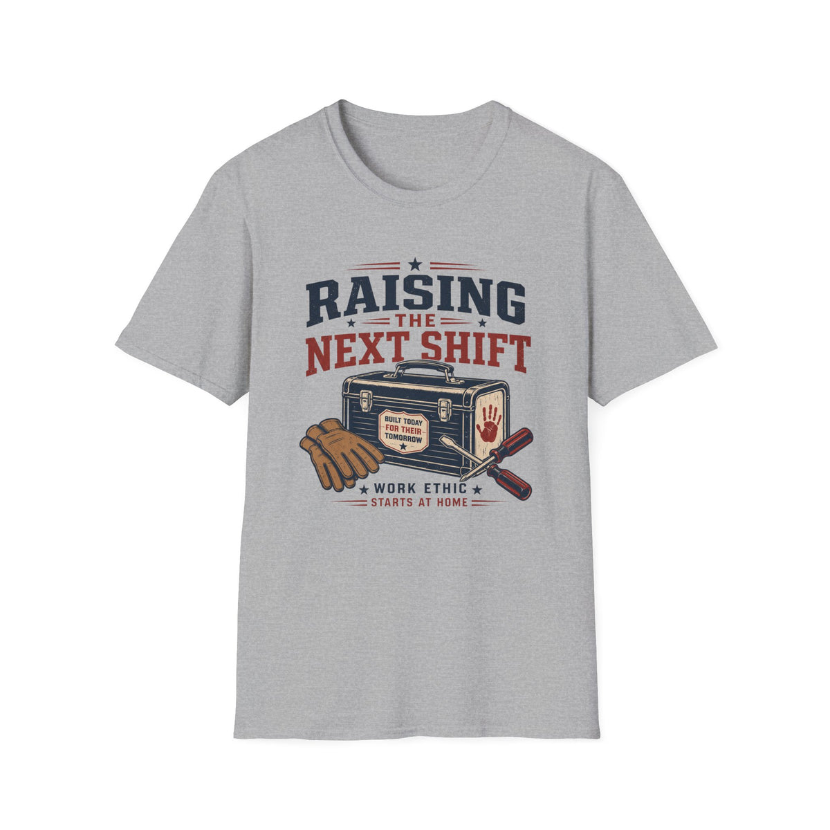 Raising the Next Shift T-Shirt — Retro Mechanic/Garage Dad Tee