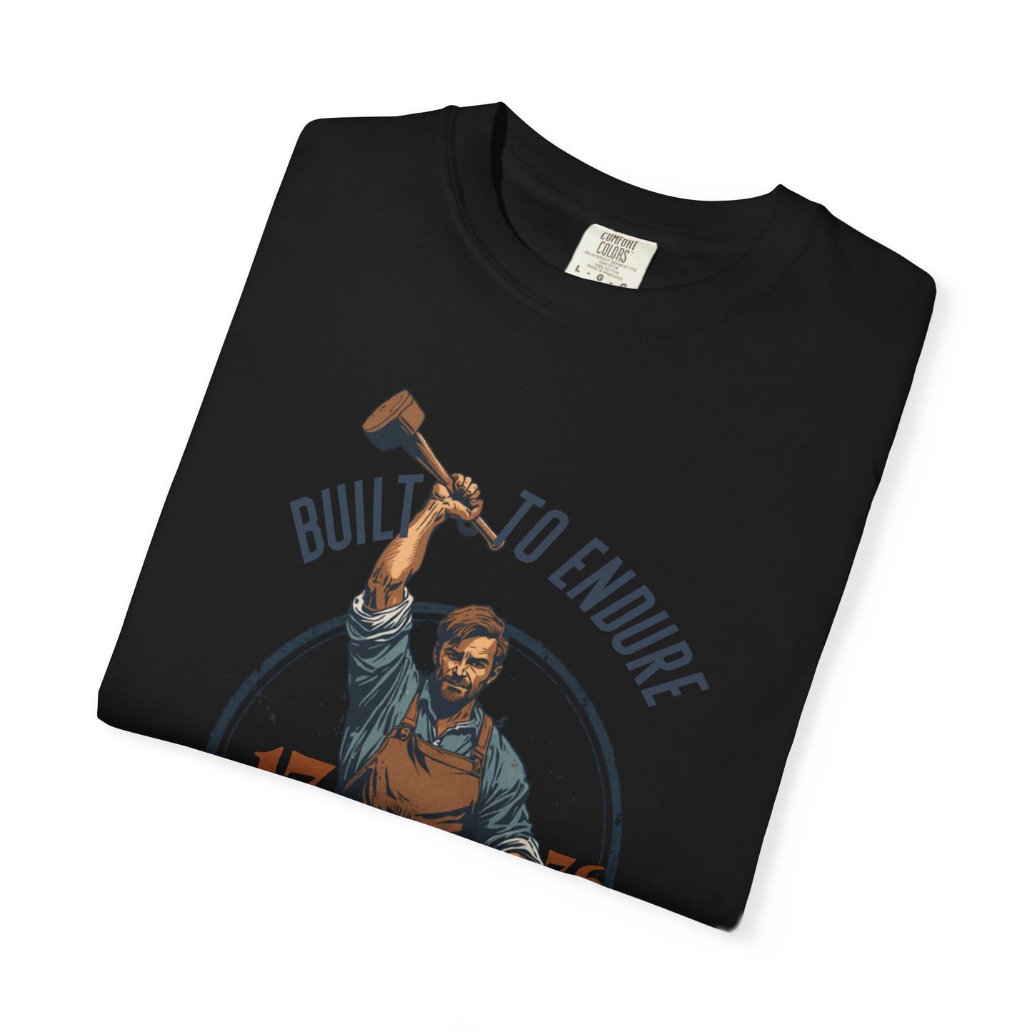 Built to Endure Blacksmith T-Shirt — 1776 Patriotic Vintage Anvil Design