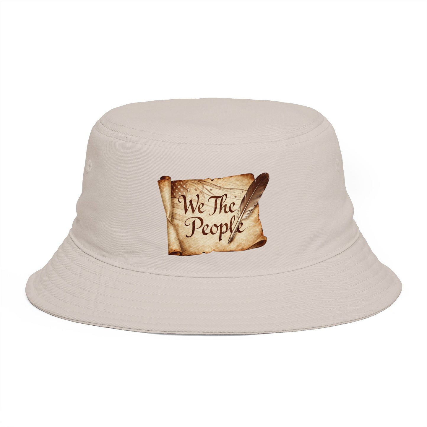 We The People Bucket Hat — Patriotic Vintage Parchment Design