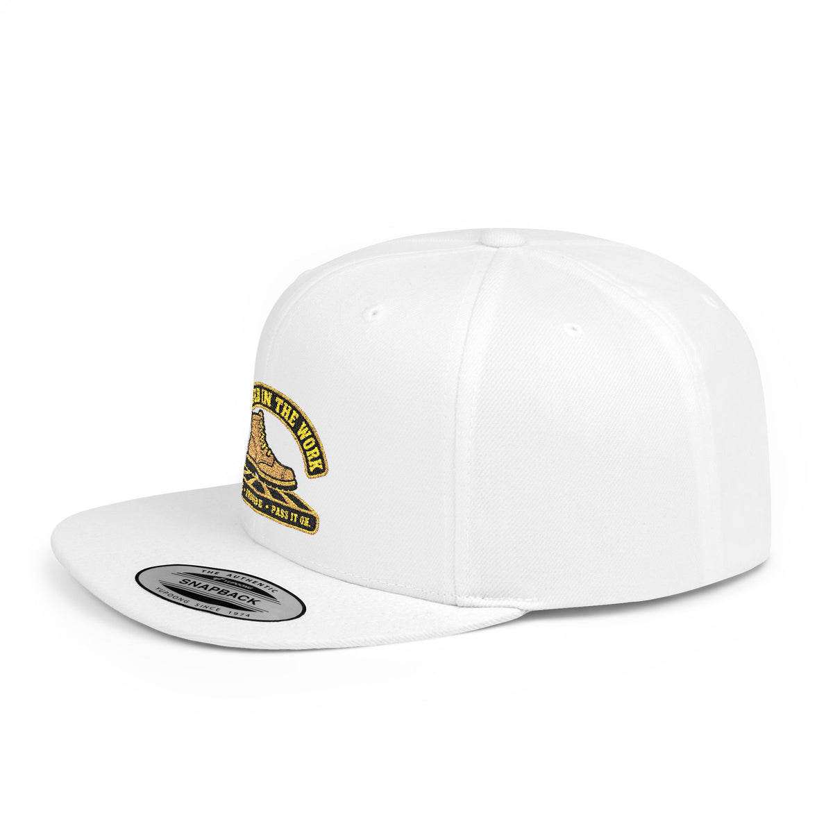 Snapback Hat — “Grounded in the Soil” Embroidered Work Boot Logo