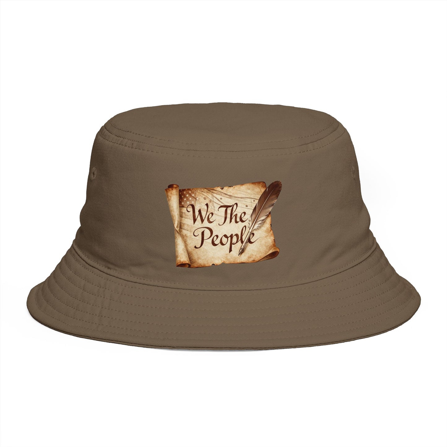 We The People Bucket Hat — Patriotic Vintage Parchment Design