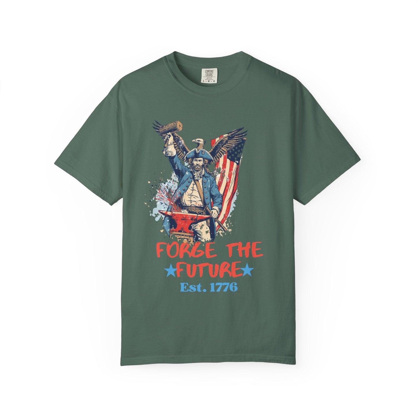 Forge the Future T-Shirt — Patriotic American Revolutionary Graphic Tee (Est. 1776)