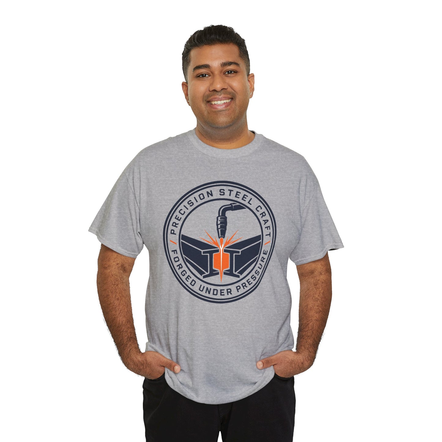 Steel Craft Logo T-Shirt — "Precision Steel Craft: Forged Under Pressure" Graphic Tee