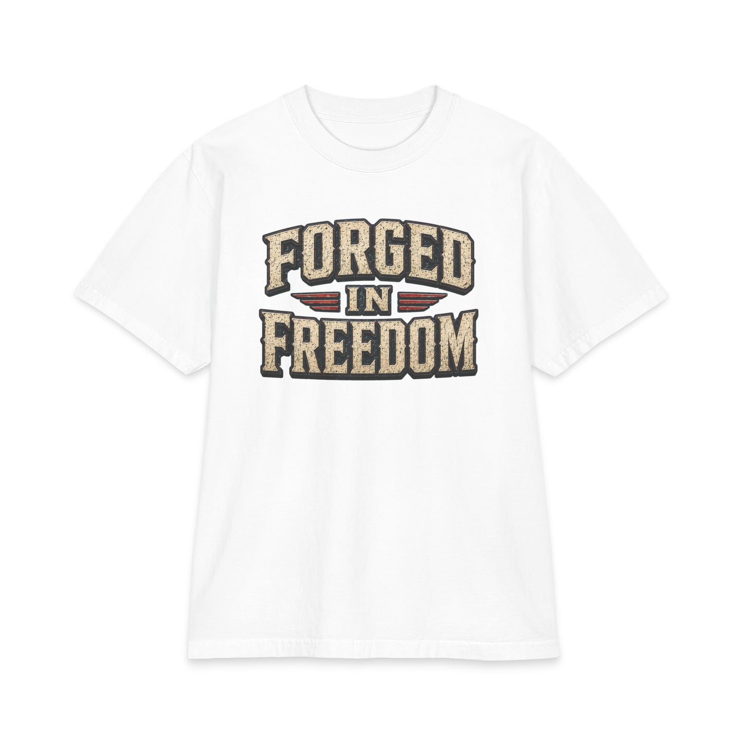 Forged in Freedom T‑Shirt — Patriotic American Vintage Anvil Graphic