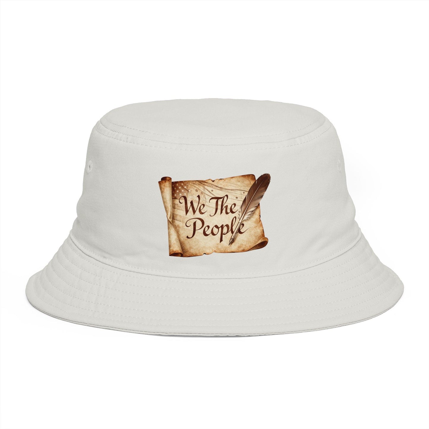 We The People Bucket Hat — Patriotic Vintage Parchment Design