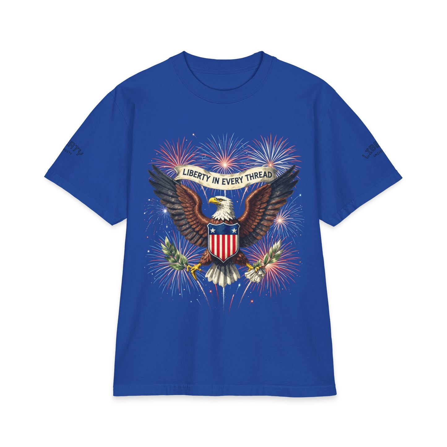 Liberty Eagle T-Shirt — “Liberty in Every Thread” Patriotic Short Sleeve