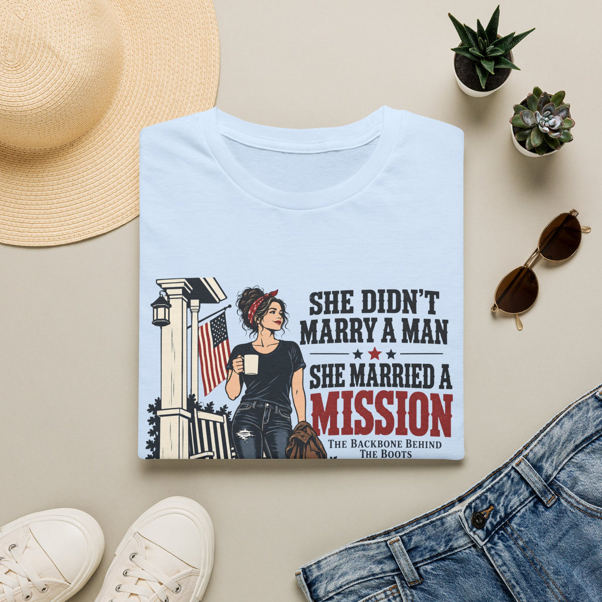 She Didn't Marry a Man She Married a Mission T-Shirt
