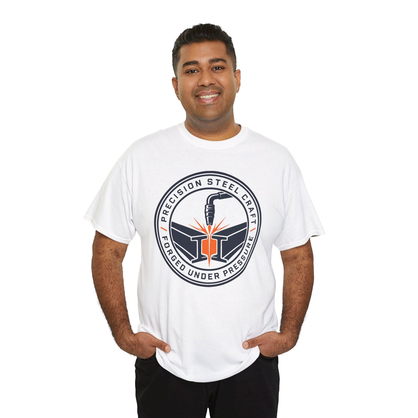 Steel Craft Logo T-Shirt — "Precision Steel Craft: Forged Under Pressure" Graphic Tee