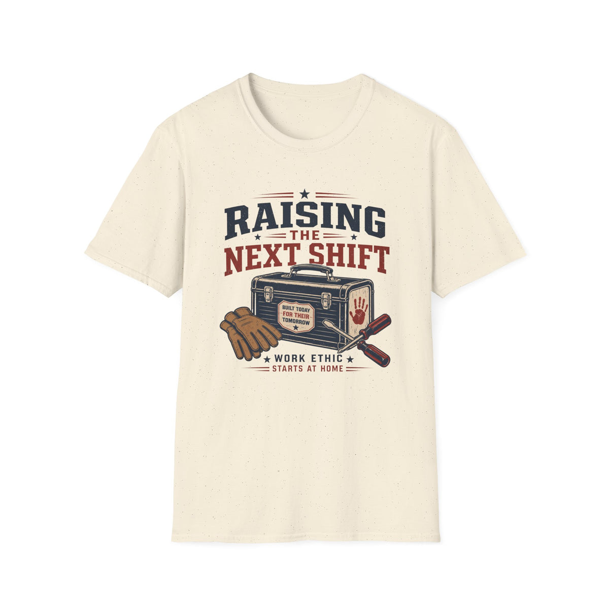 Raising the Next Shift T-Shirt — Retro Mechanic/Garage Dad Tee