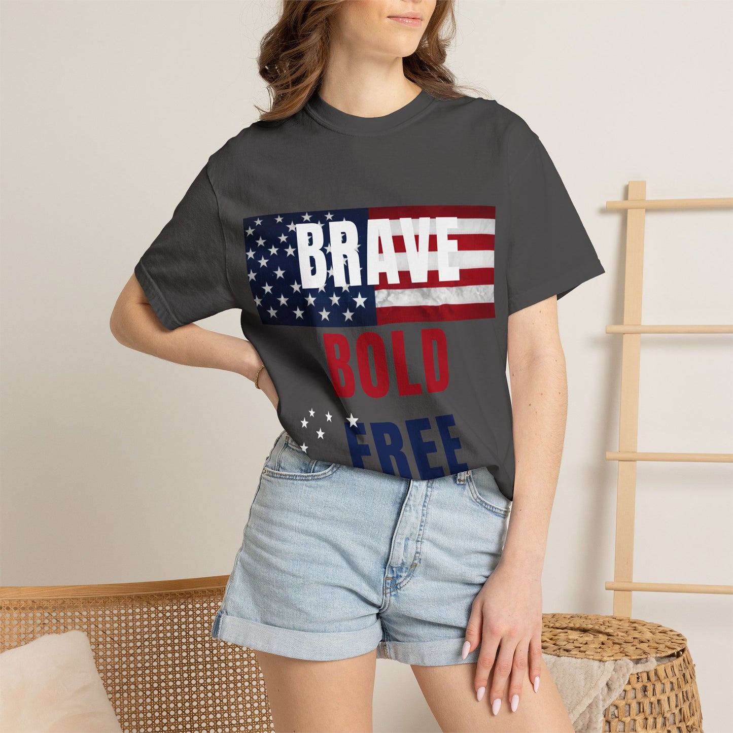 Brave Bold Free American Flag T-Shirt