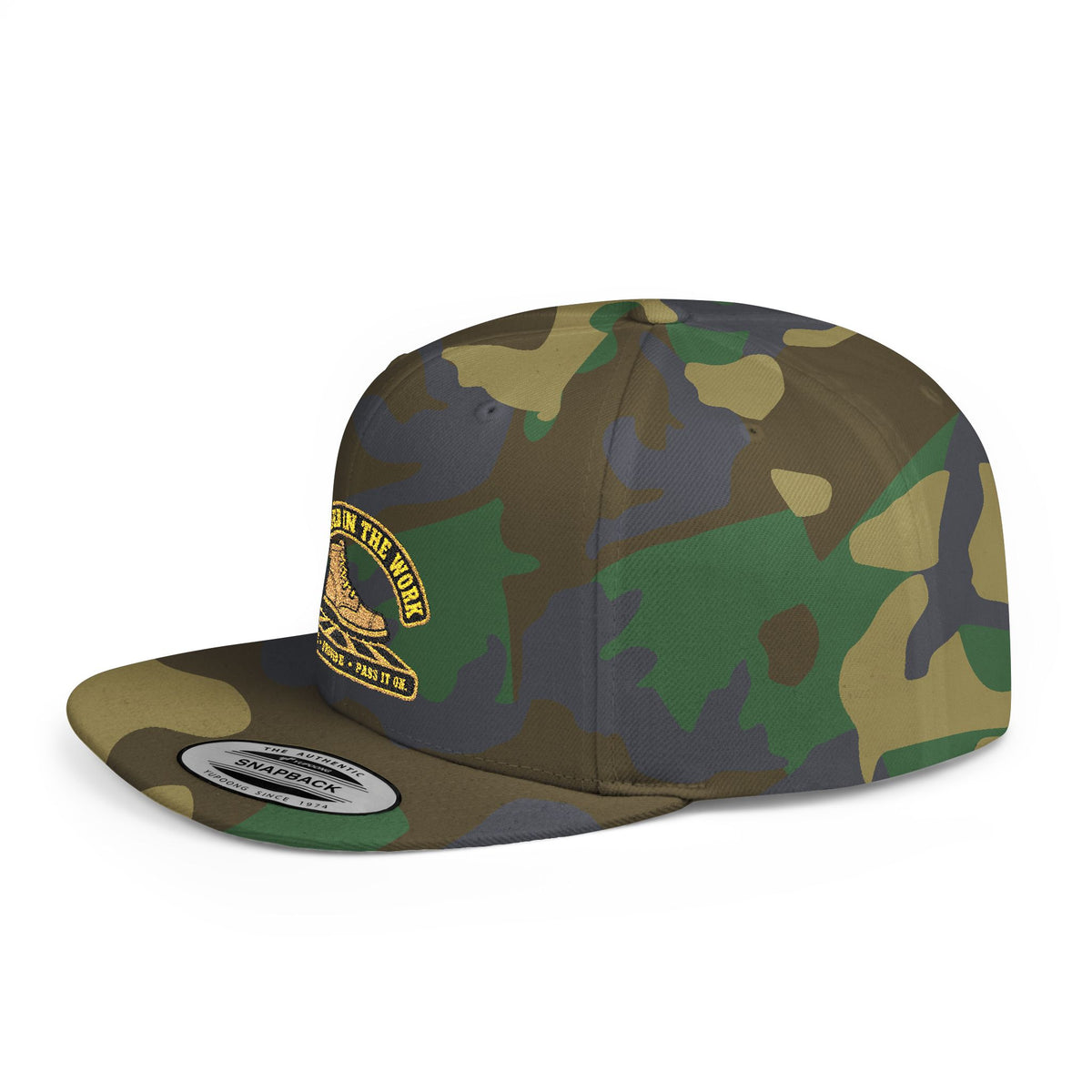 Snapback Hat — “Grounded in the Soil” Embroidered Work Boot Logo