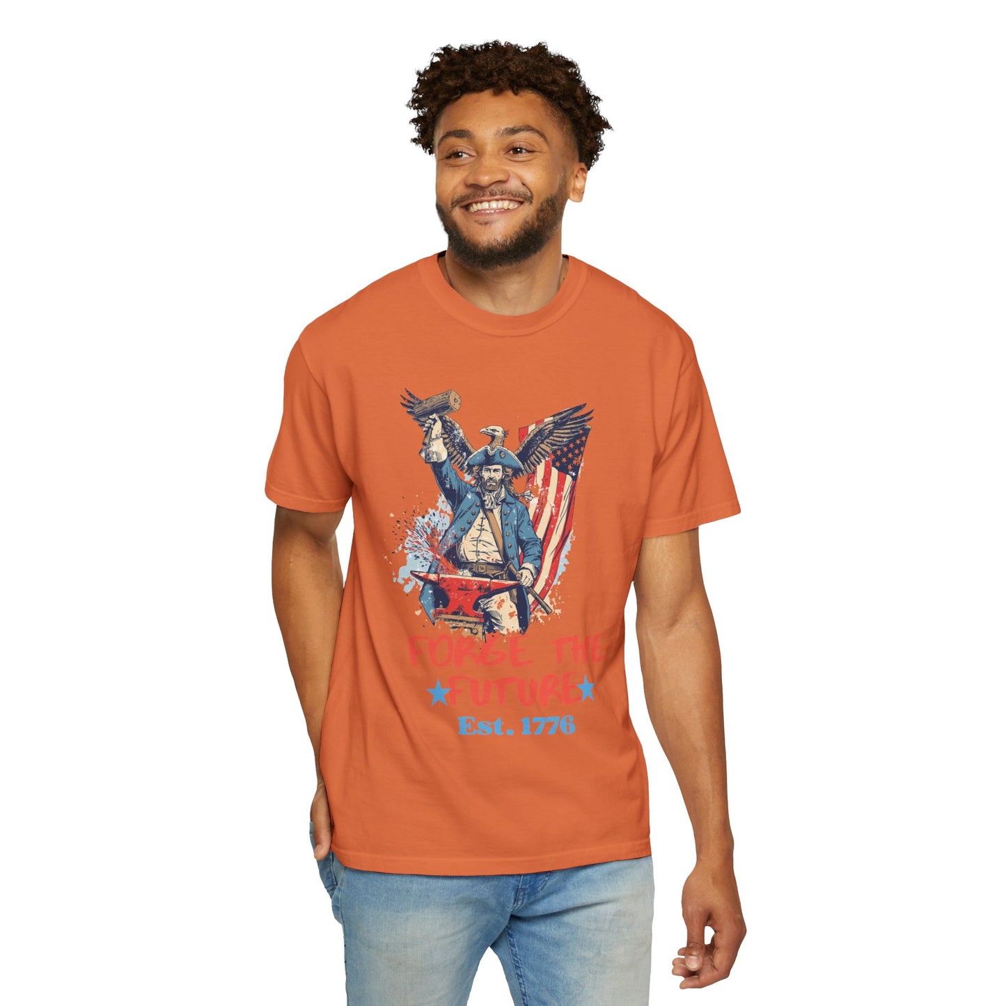 Forge the Future T-Shirt — Patriotic American Revolutionary Graphic Tee (Est. 1776)
