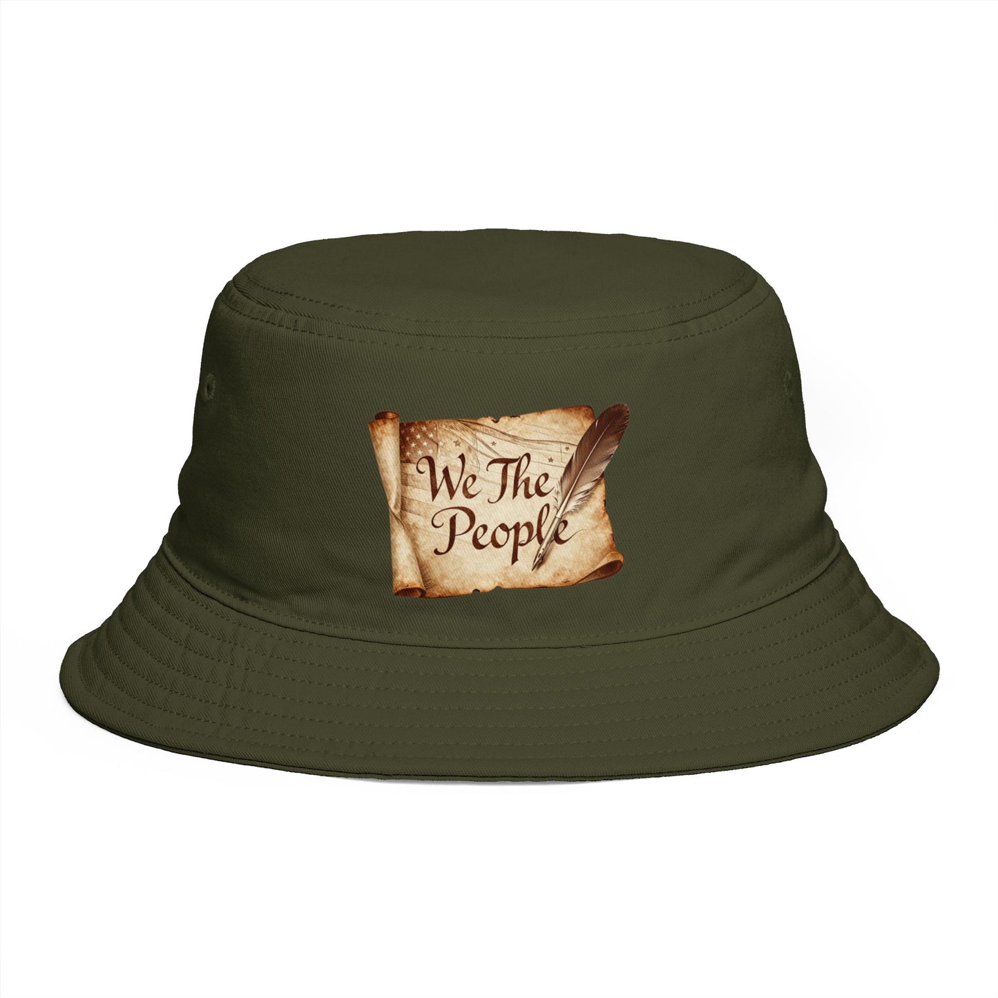 We The People Bucket Hat — Patriotic Vintage Parchment Design