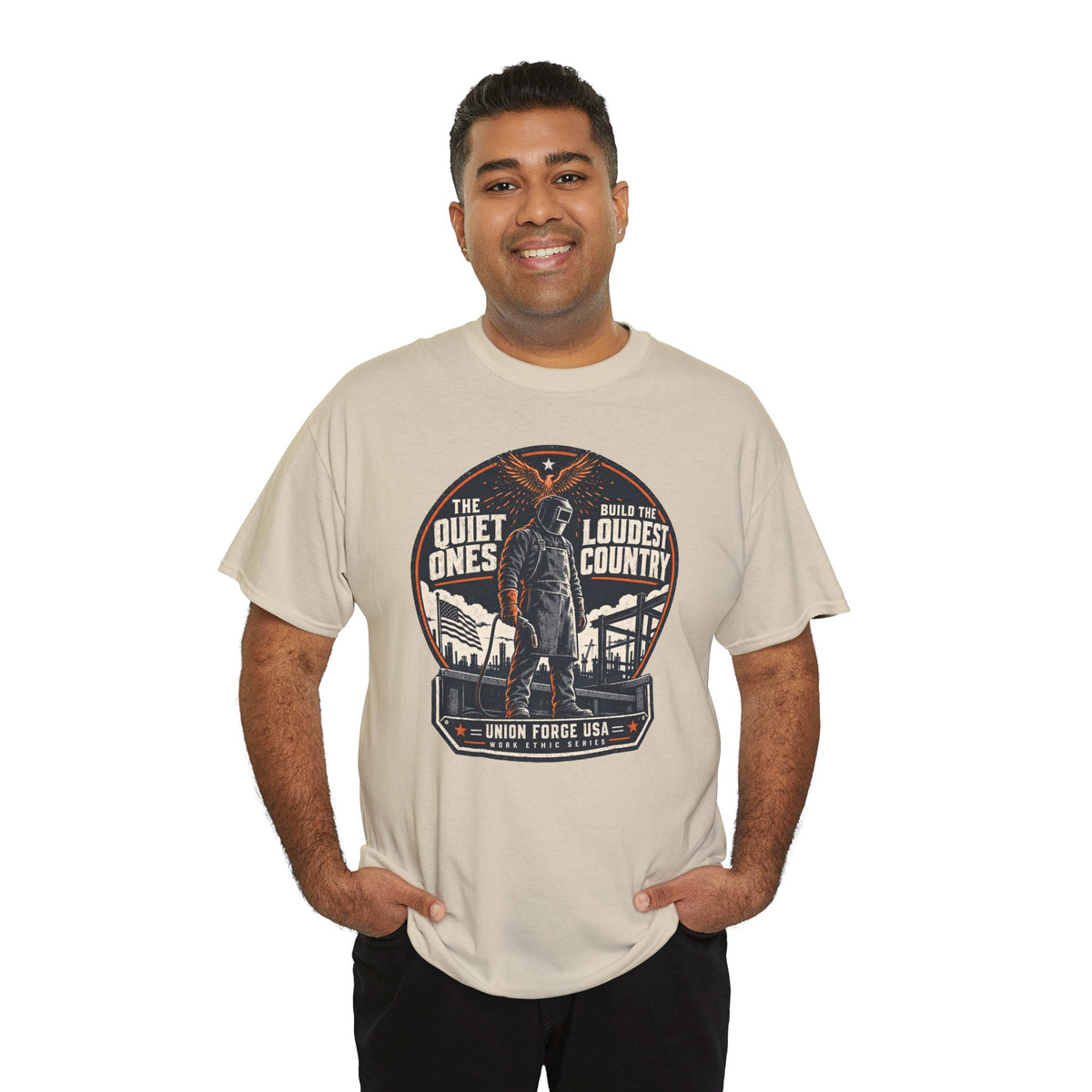 Welders Pride Tee — "The Quiet Ones Make the Loudest Country" Craftsmanship Tribute