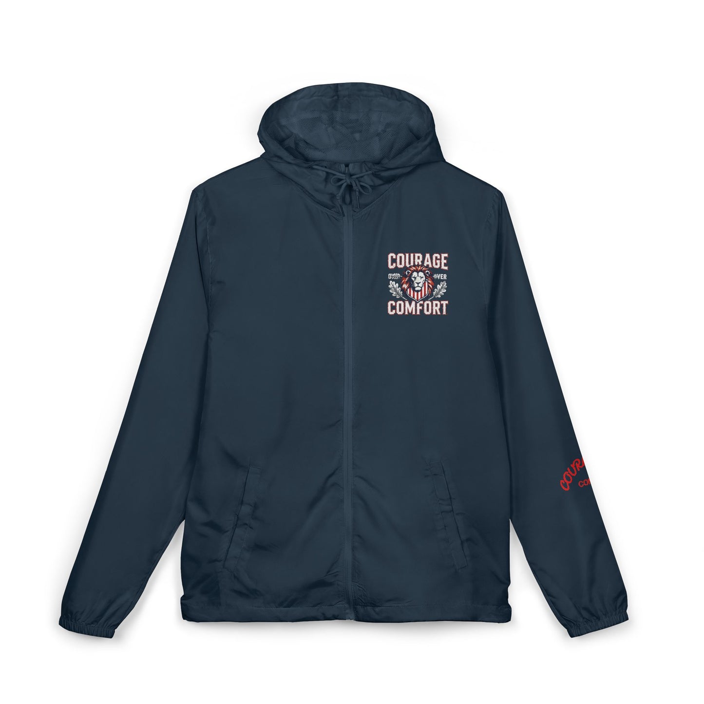 Windbreaker — Courage Over Comfort Lion Graphic Jacket