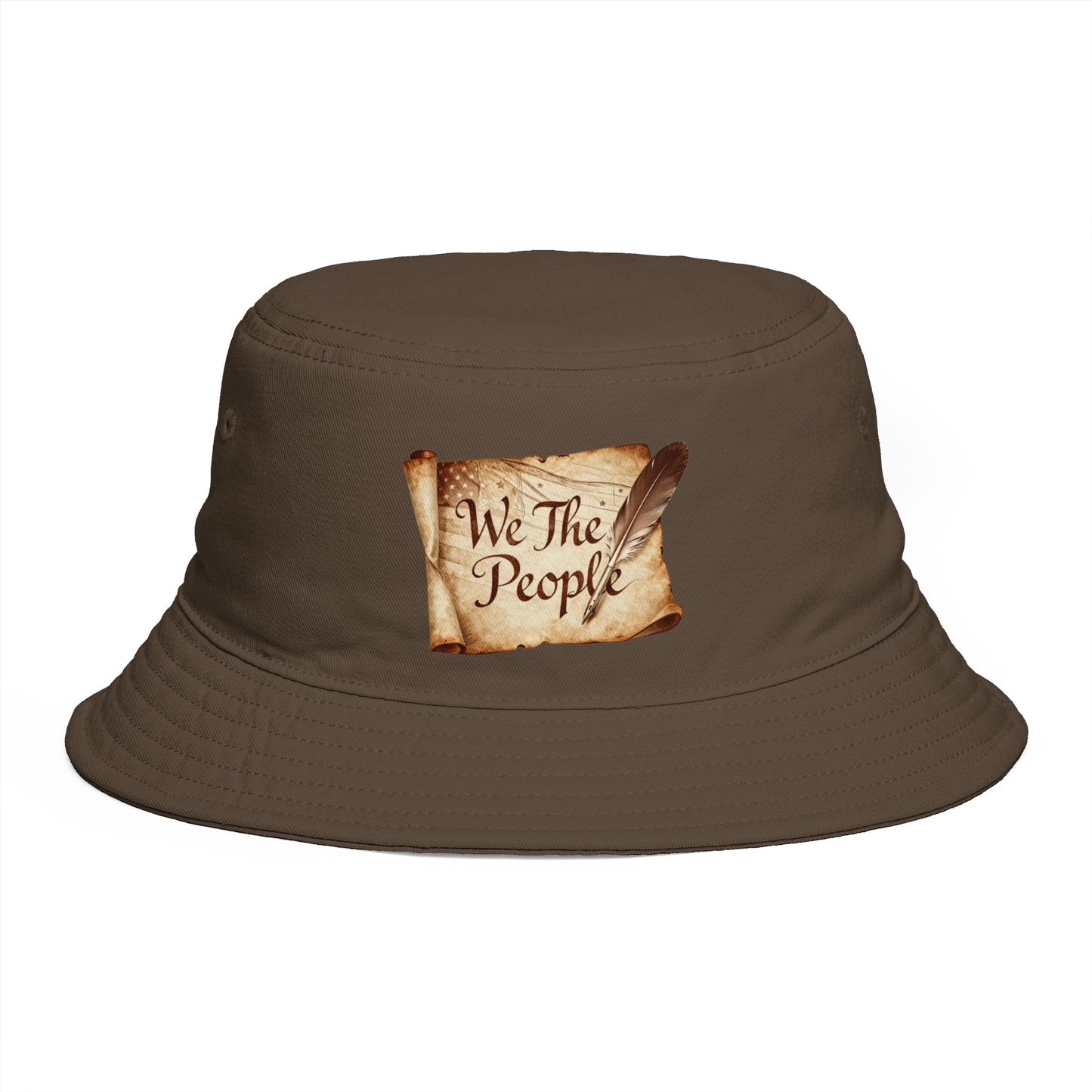 We The People Bucket Hat — Patriotic Vintage Parchment Design