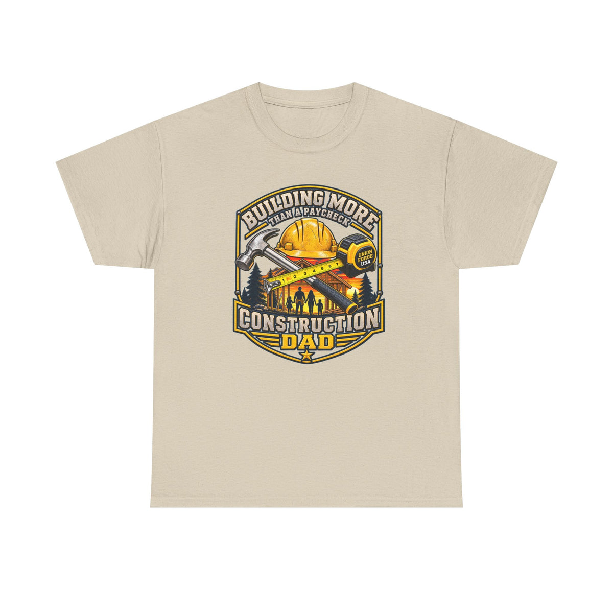Construction Dad T-Shirt – "Building More, Harder, Faster" Graphic Tee for Father’s Day