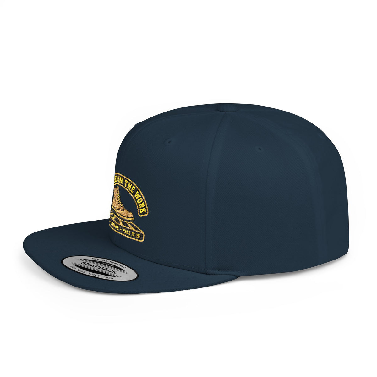 Snapback Hat — “Grounded in the Soil” Embroidered Work Boot Logo