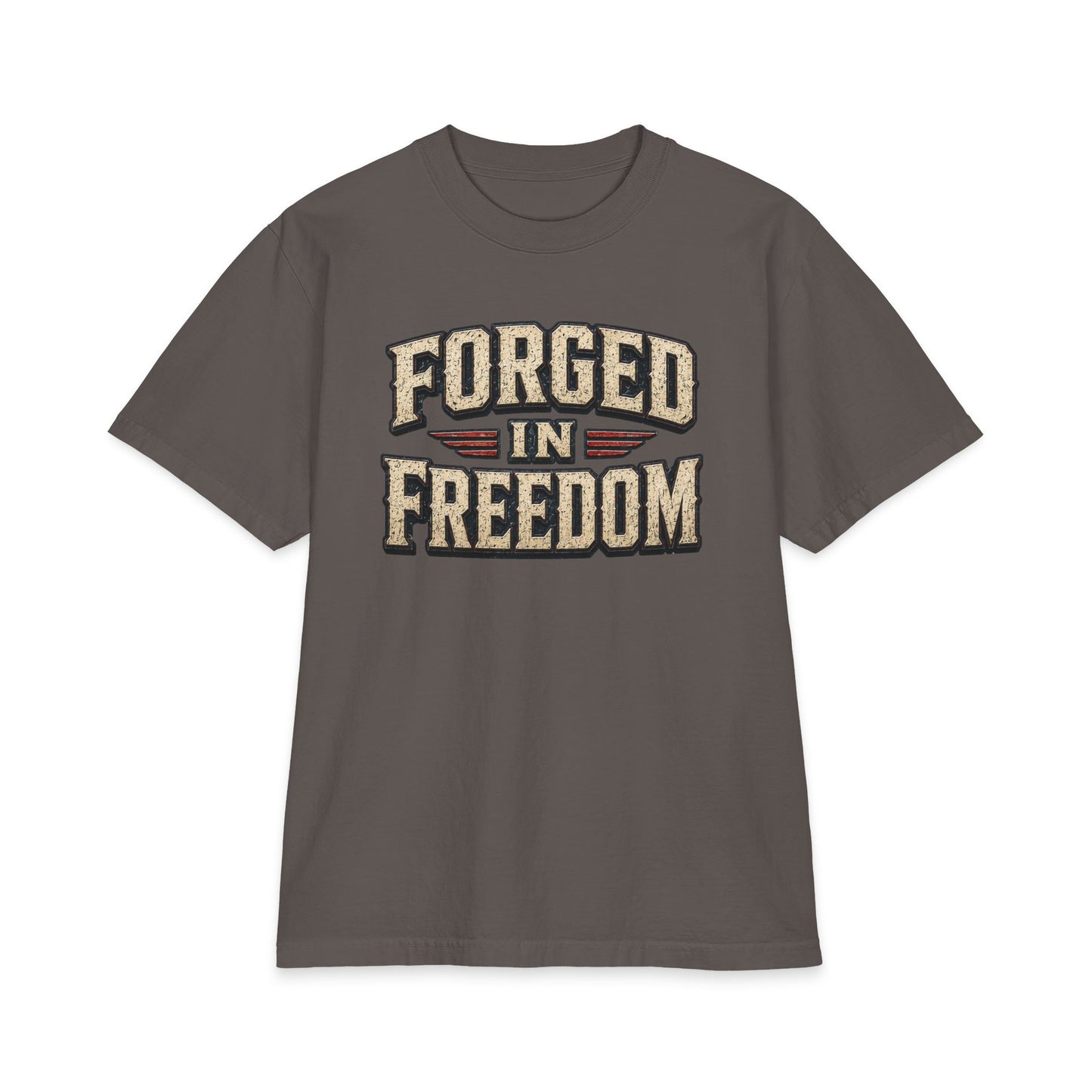 Forged in Freedom T‑Shirt — Patriotic American Vintage Anvil Graphic