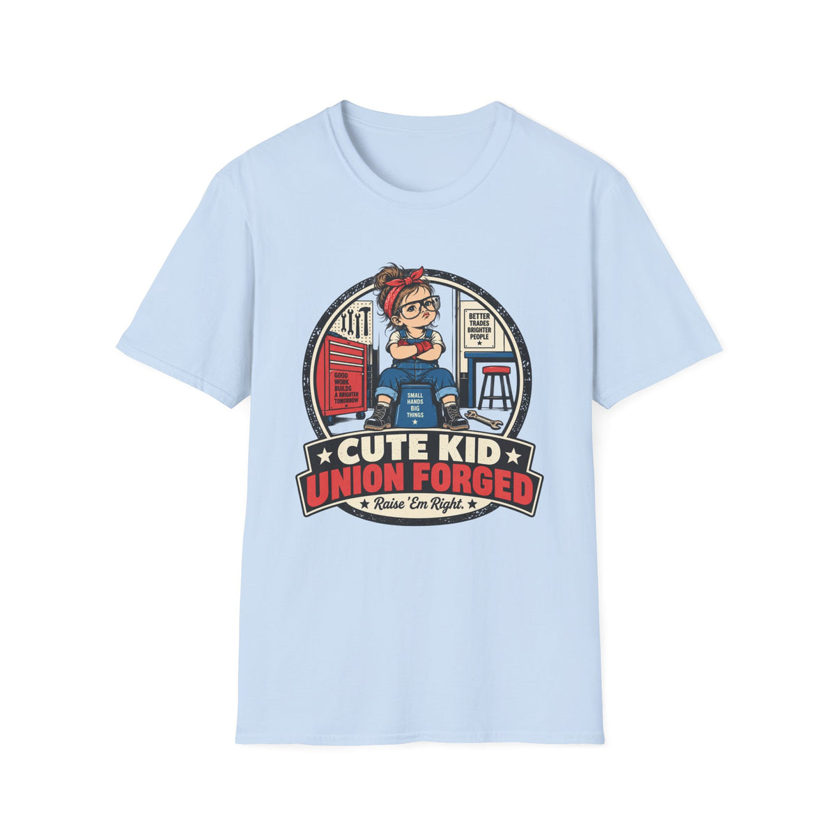 T-Shirt — Cute Kid Union Forger Vintage Worker Graphic