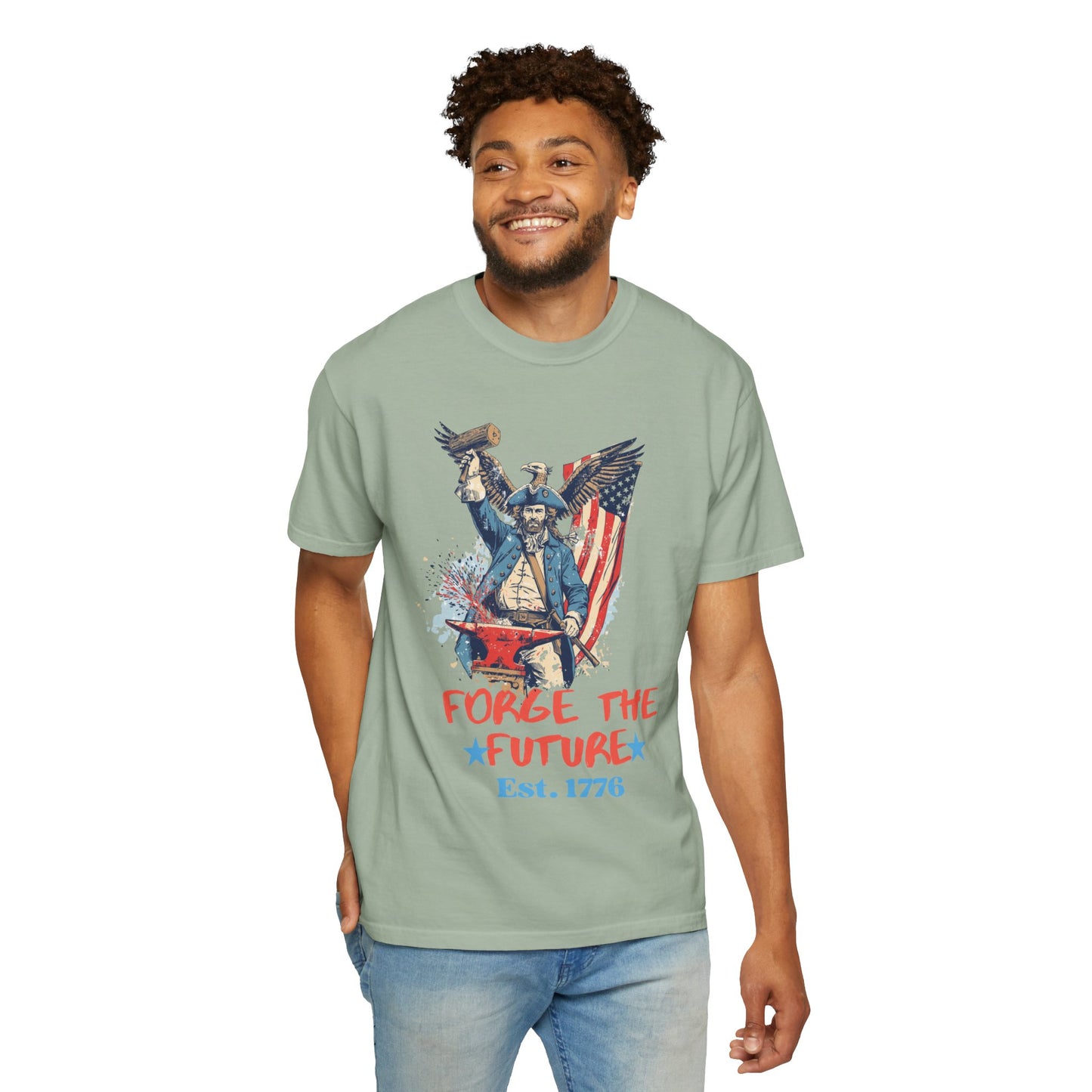 Forge the Future T-Shirt — Patriotic American Revolutionary Graphic Tee (Est. 1776)