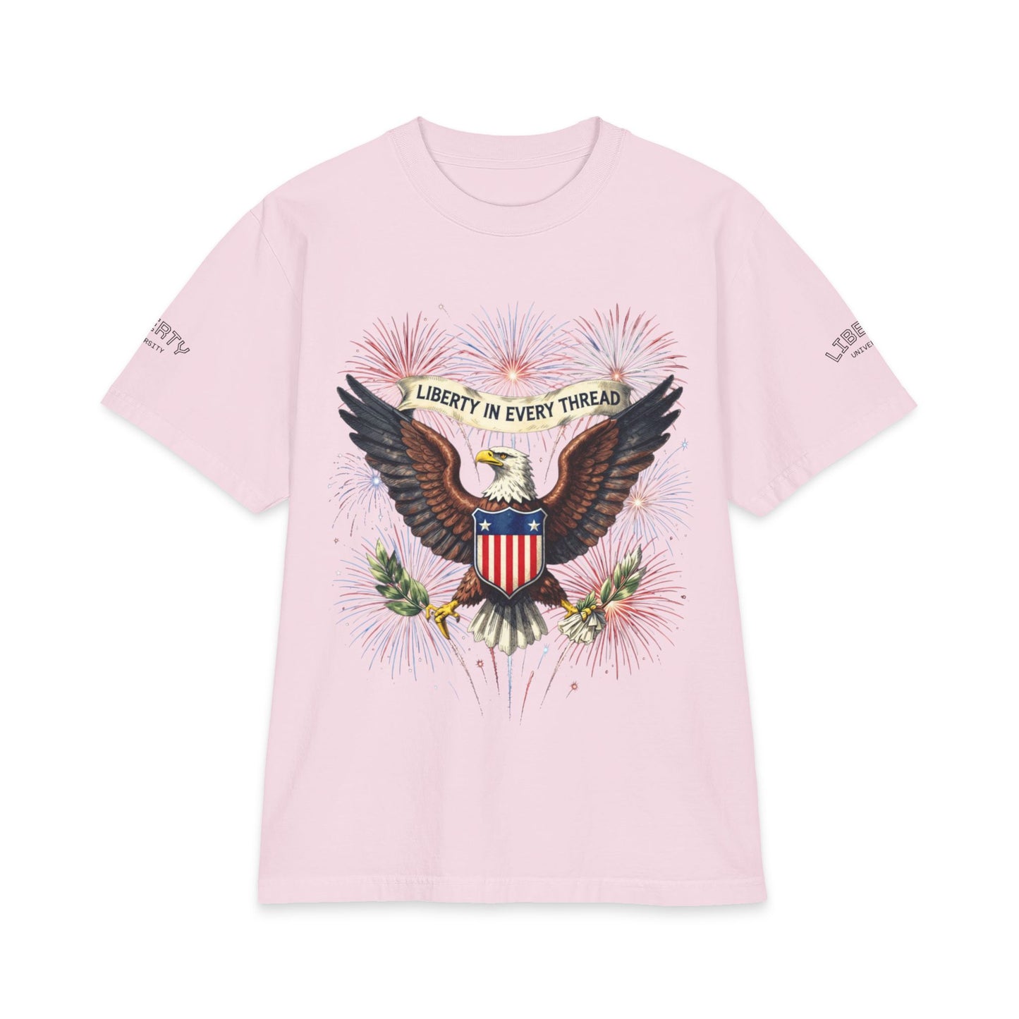 Liberty Eagle T-Shirt — “Liberty in Every Thread” Patriotic Short Sleeve
