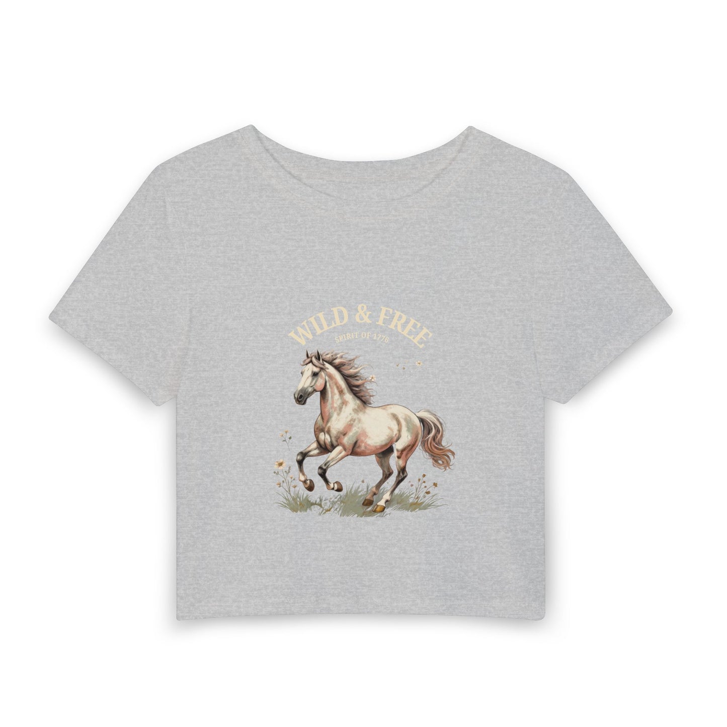 Wild & Free Horse Baby Tee — Women's Cropped Graphic Tee