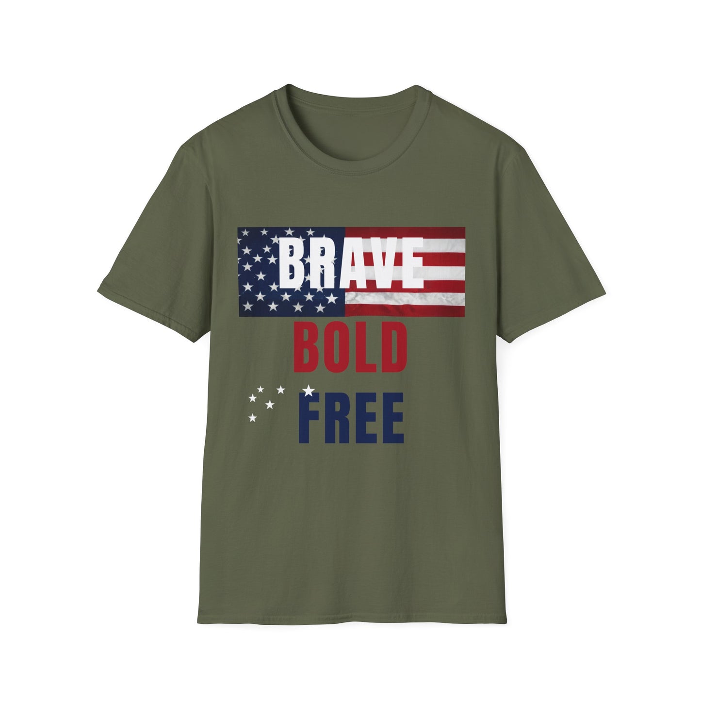 Brave Bold Free American Flag T-Shirt
