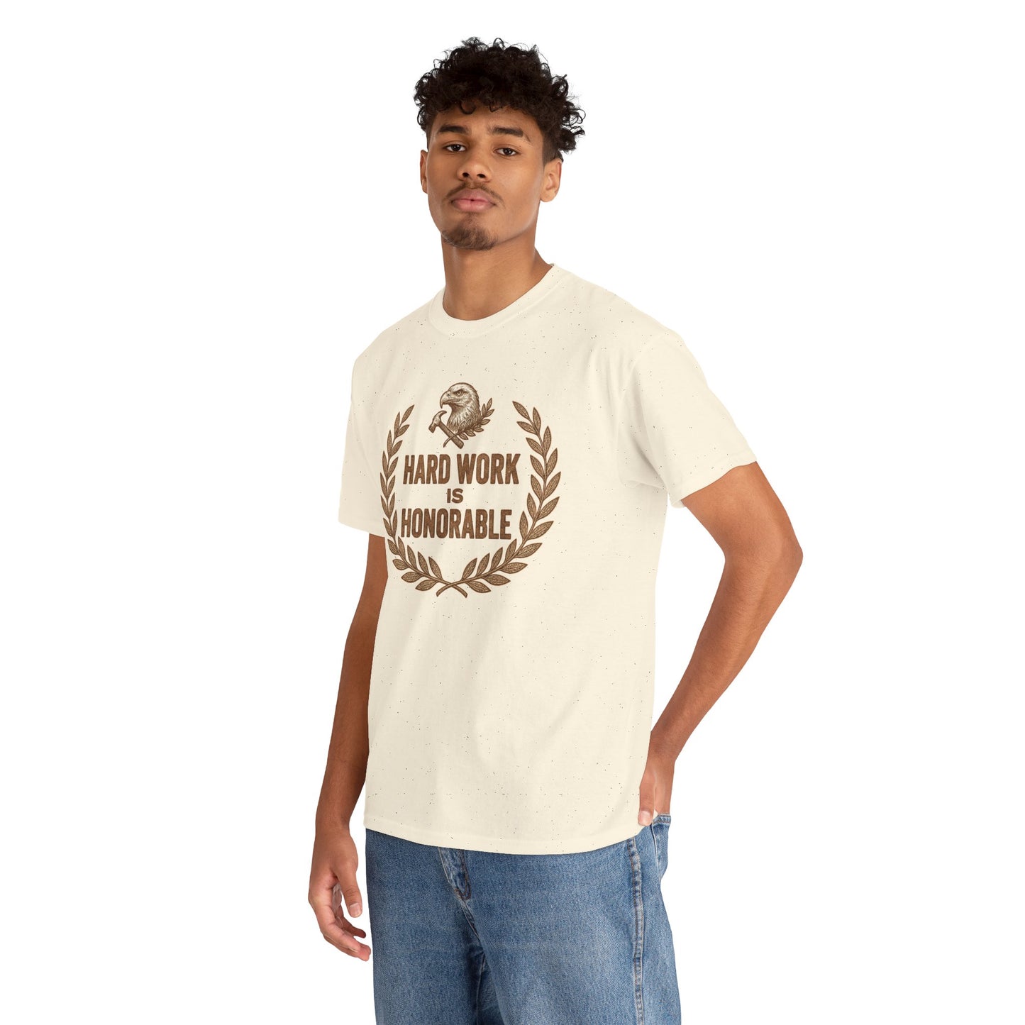 Hard Work Is Honorable T-Shirt — Motivational Eagle Laurel Tee