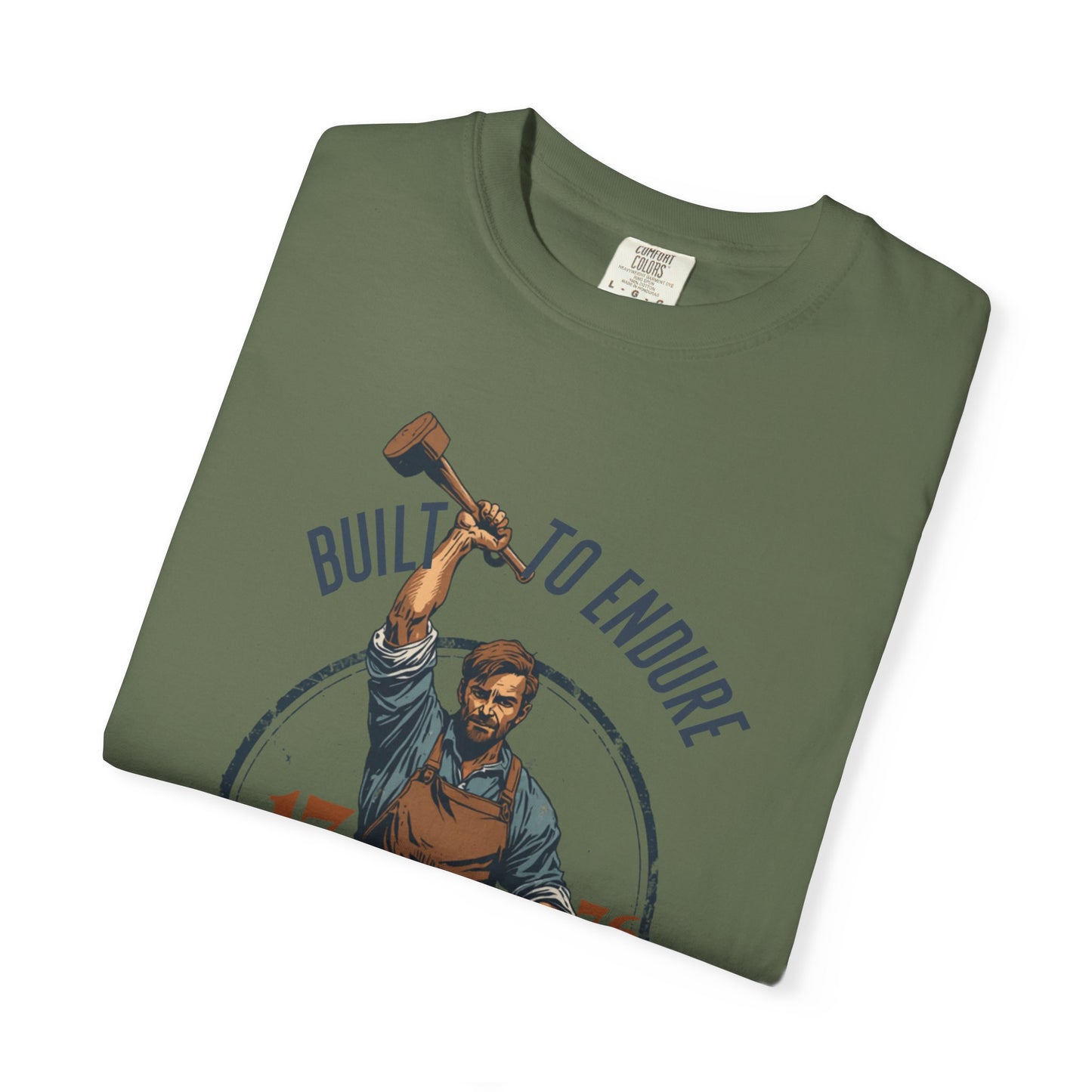 Built to Endure Blacksmith T-Shirt — 1776 Patriotic Vintage Anvil Design