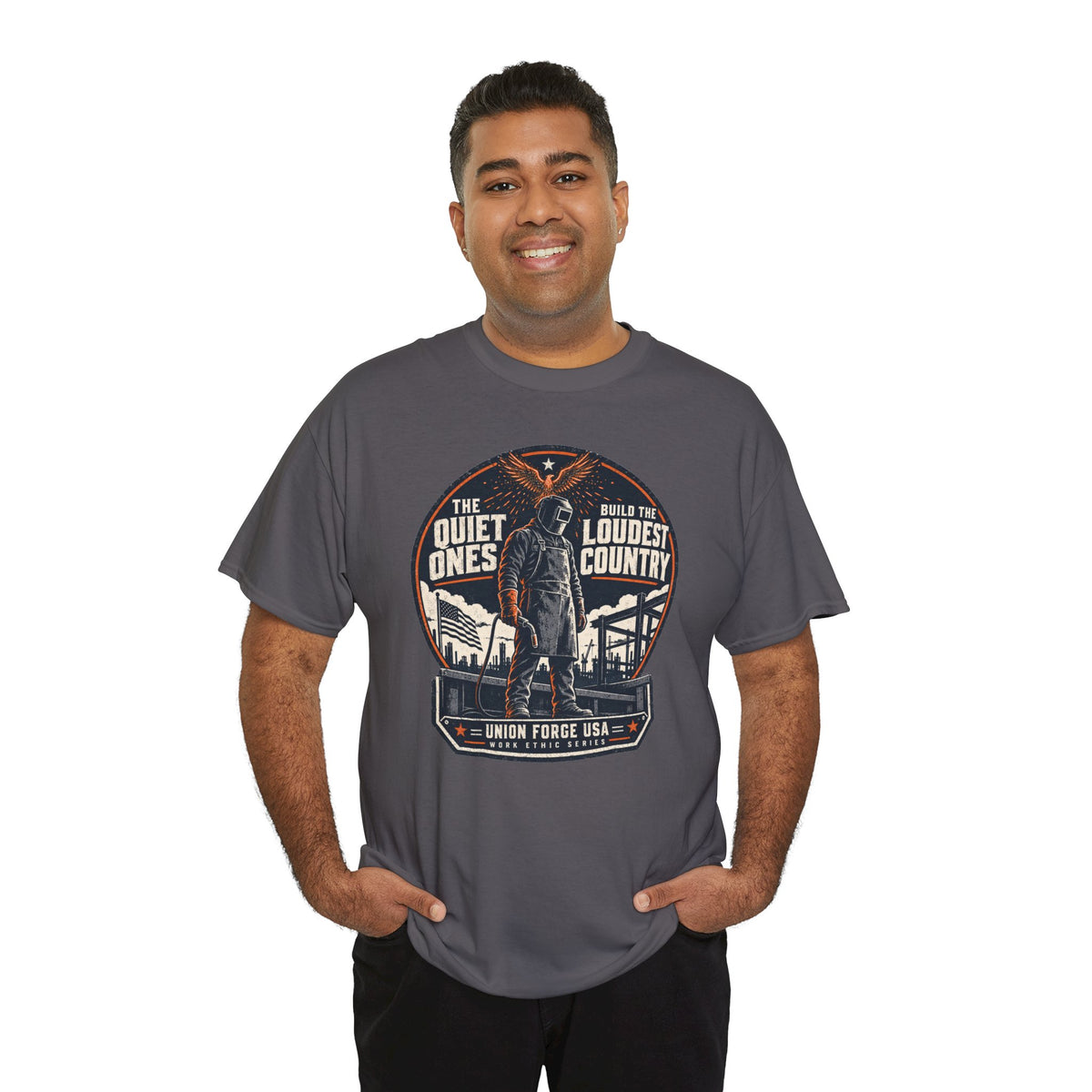 Welders Pride Tee — "The Quiet Ones Make the Loudest Country" Craftsmanship Tribute