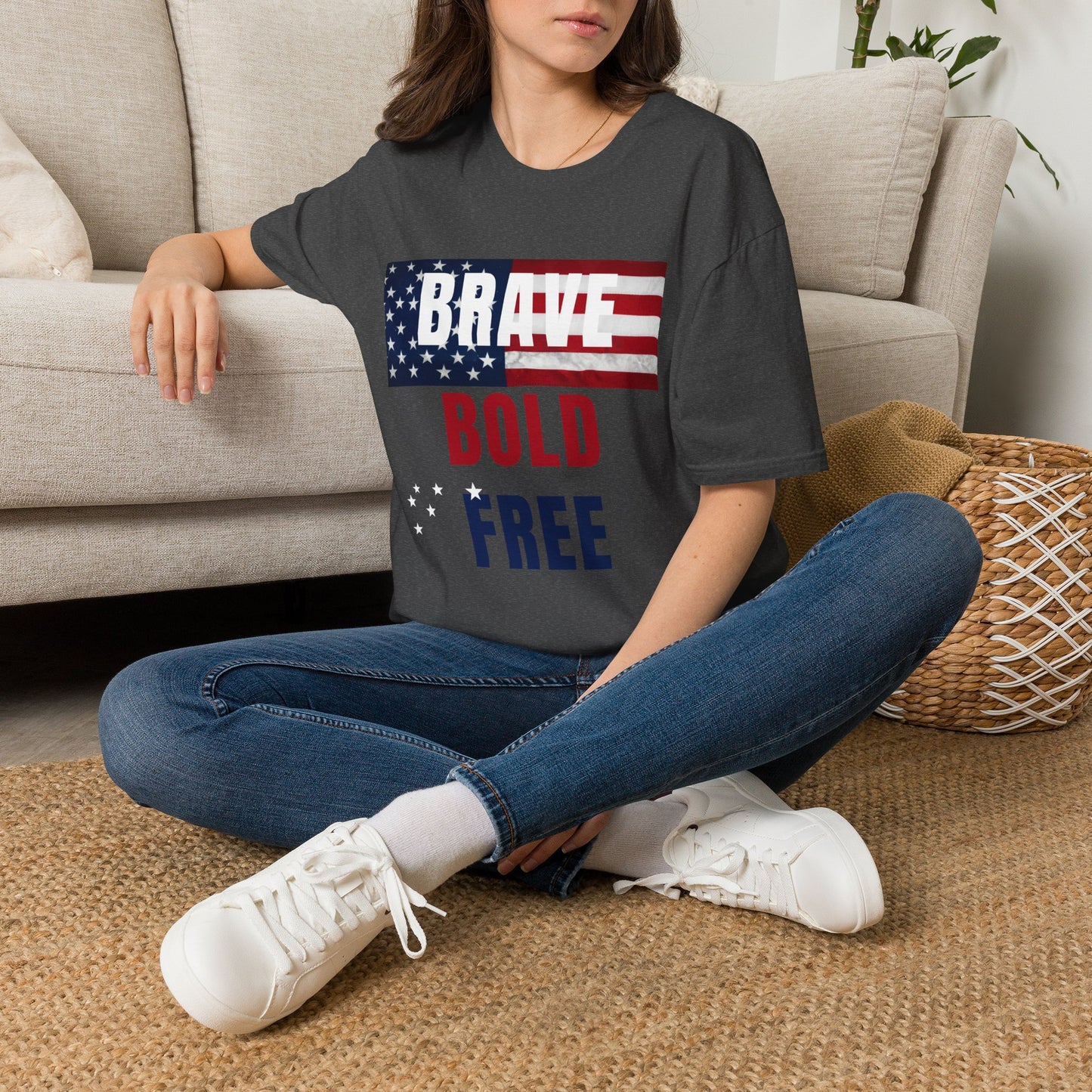 Brave Bold Free American Flag T-Shirt
