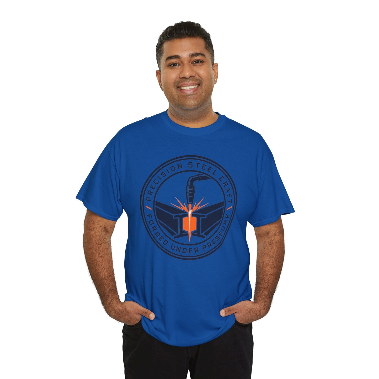 Steel Craft Logo T-Shirt — "Precision Steel Craft: Forged Under Pressure" Graphic Tee
