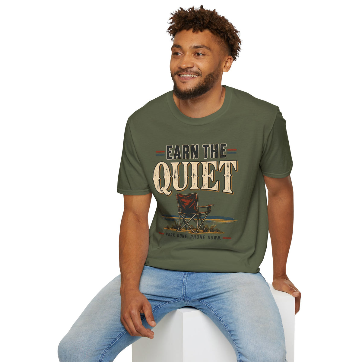 Earn The Quiet T-Shirt — Rustic Fishing & Outdoor Relaxation Tee