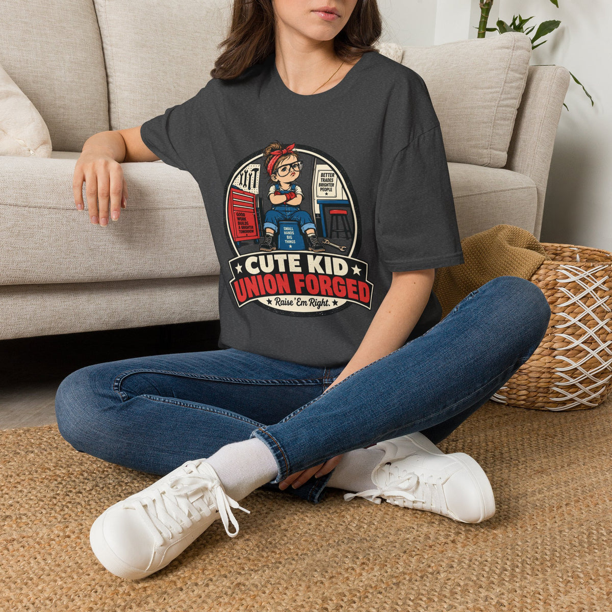 T-Shirt — Cute Kid Union Forger Vintage Worker Graphic