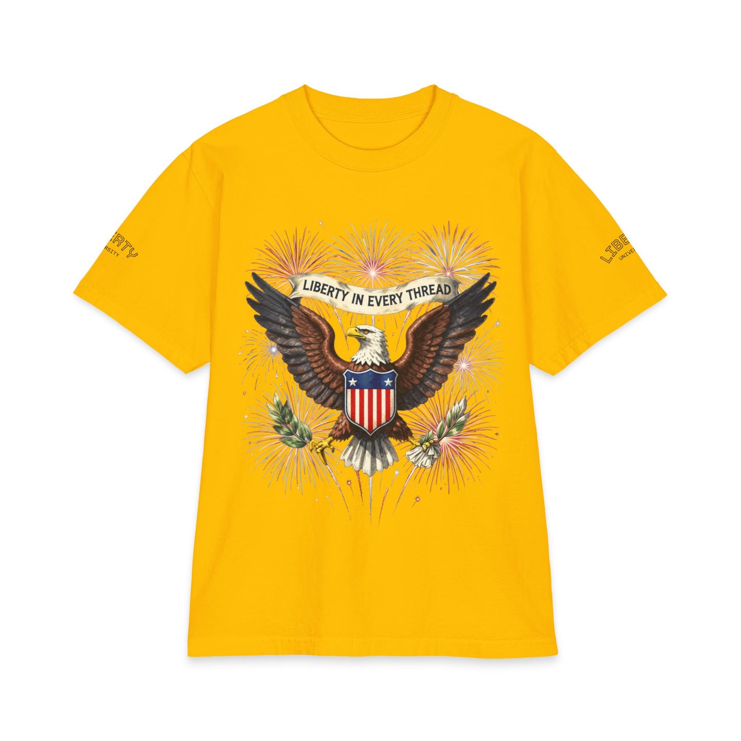 Liberty Eagle T-Shirt — “Liberty in Every Thread” Patriotic Short Sleeve
