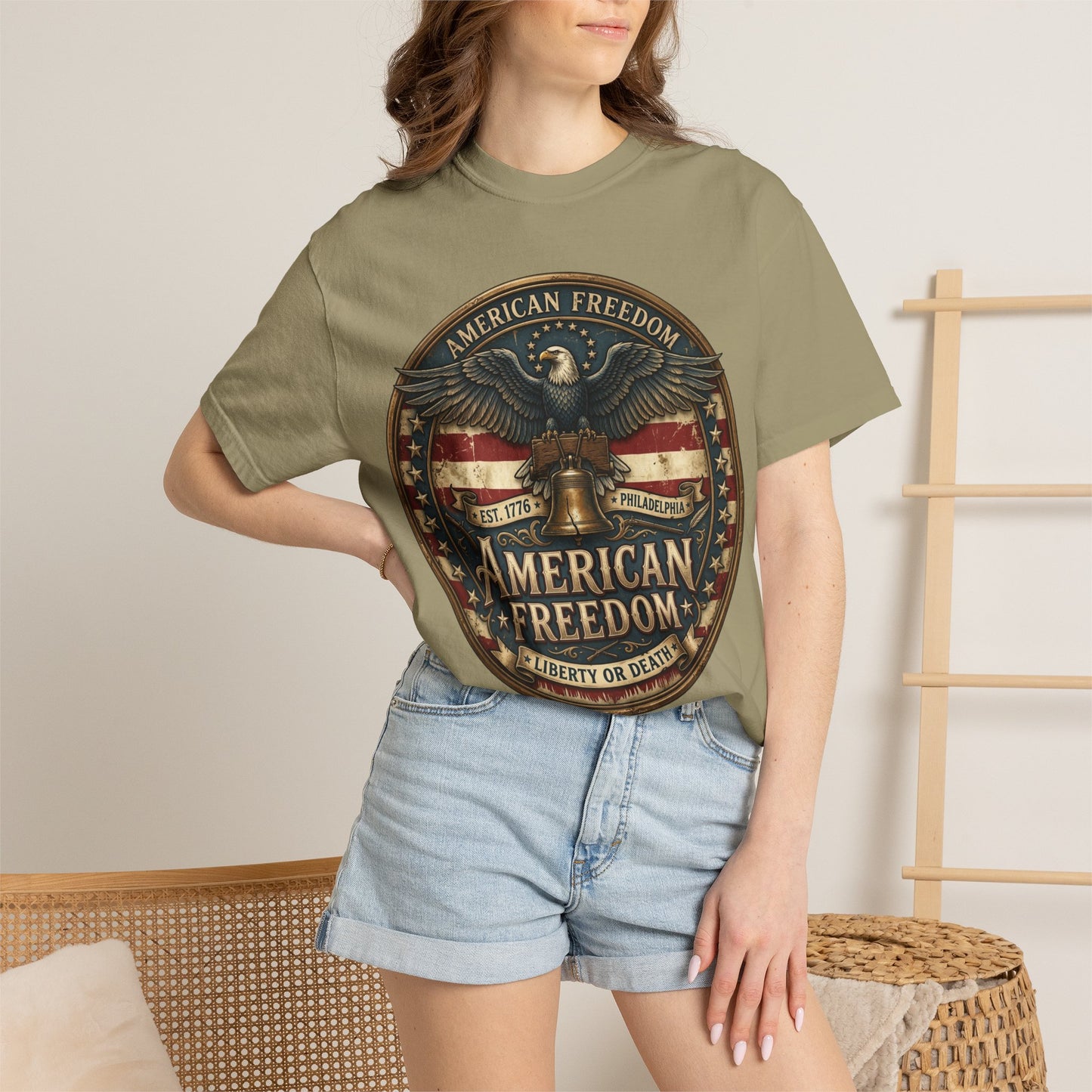 American Freedom T-Shirt — Patriotic Eagle 'Liberty or Death' Graphic