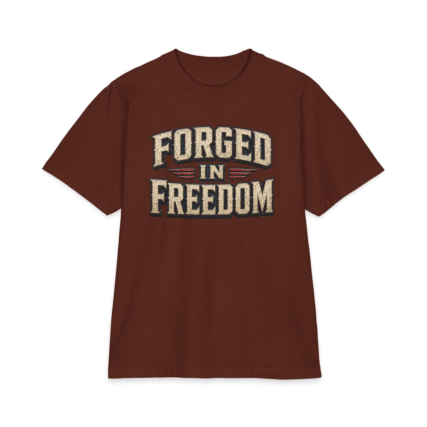 Forged in Freedom T‑Shirt — Patriotic American Vintage Anvil Graphic
