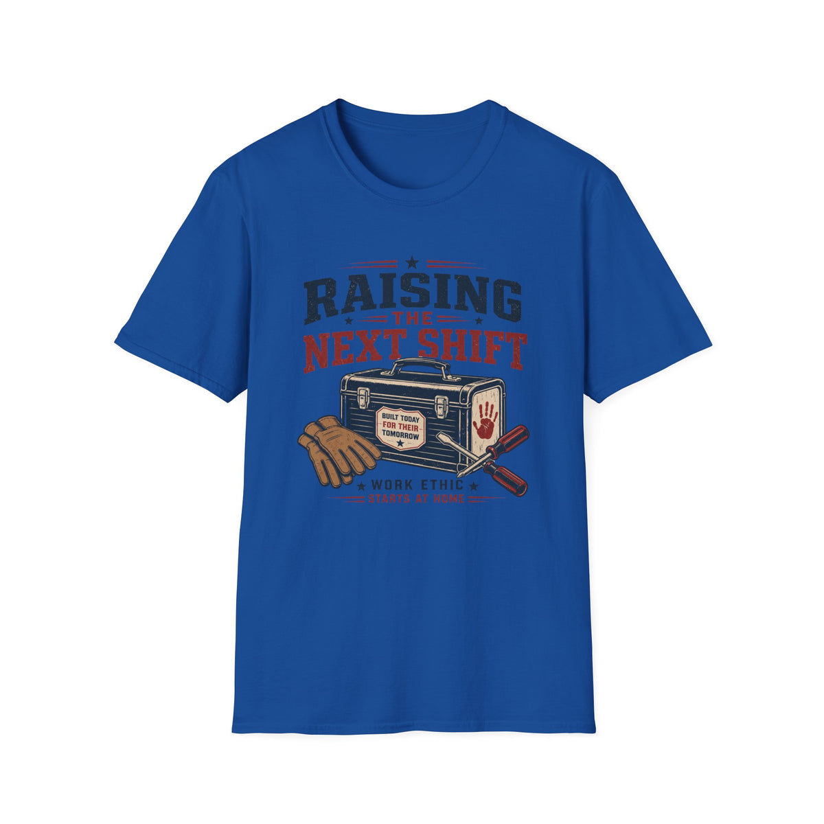 Raising the Next Shift T-Shirt — Retro Mechanic/Garage Dad Tee