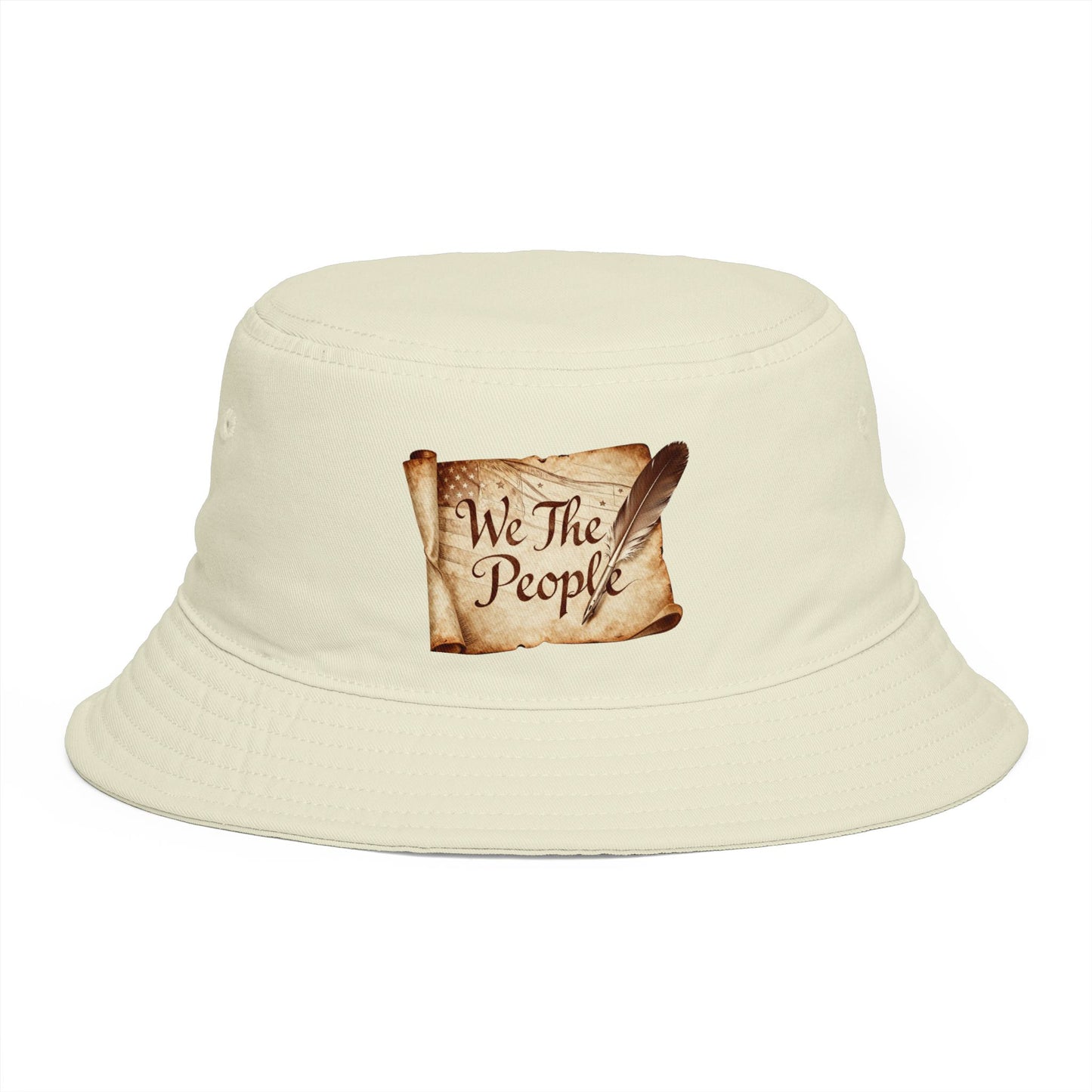 We The People Bucket Hat — Patriotic Vintage Parchment Design