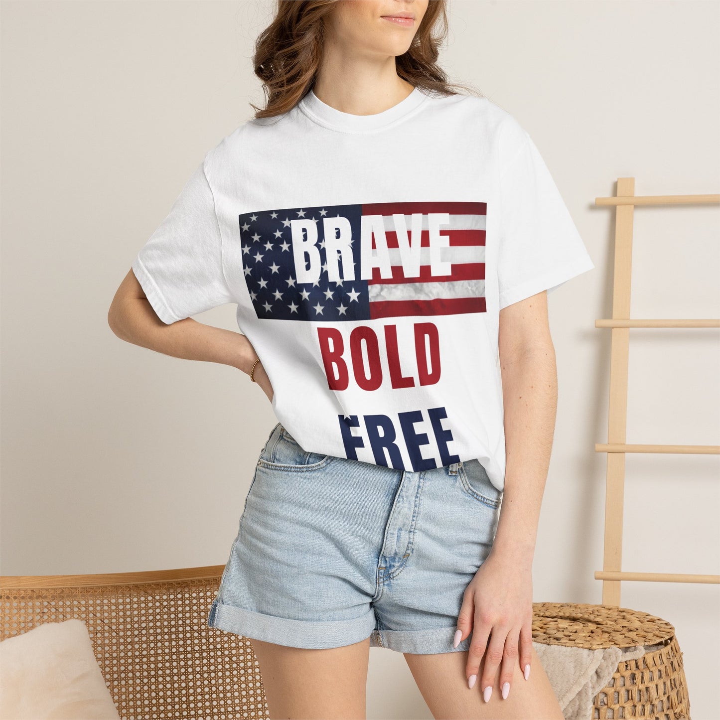 Brave Bold Free American Flag T-Shirt