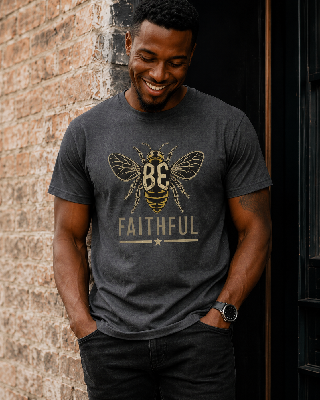 Bee Faithful T-Shirt — Inspirational Bee Graphic Tee
