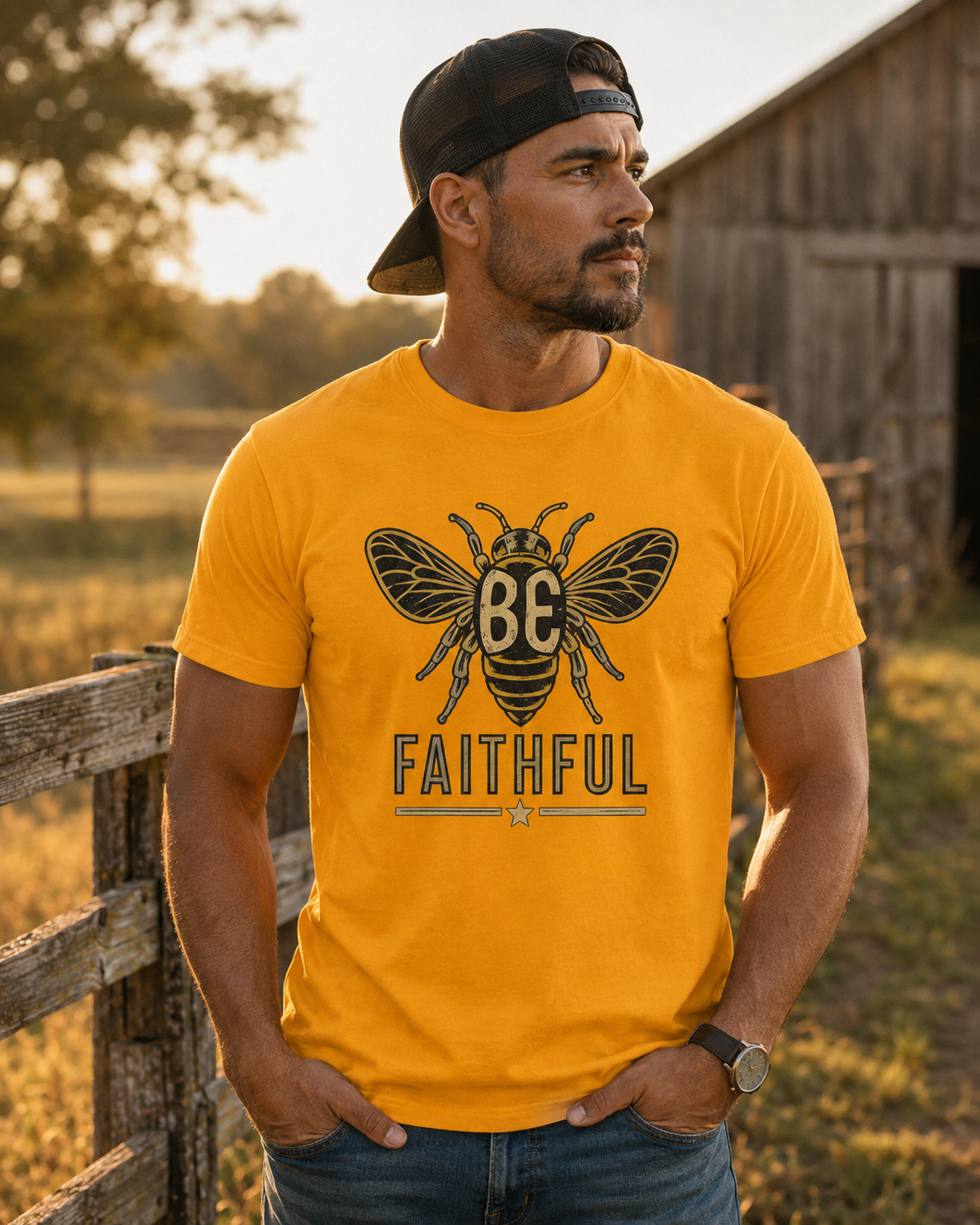 Bee Faithful T-Shirt — Inspirational Bee Graphic Tee