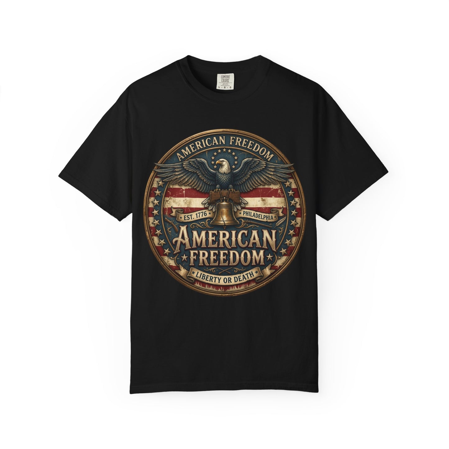 American Freedom T-Shirt — Patriotic Eagle 'Liberty or Death' Graphic
