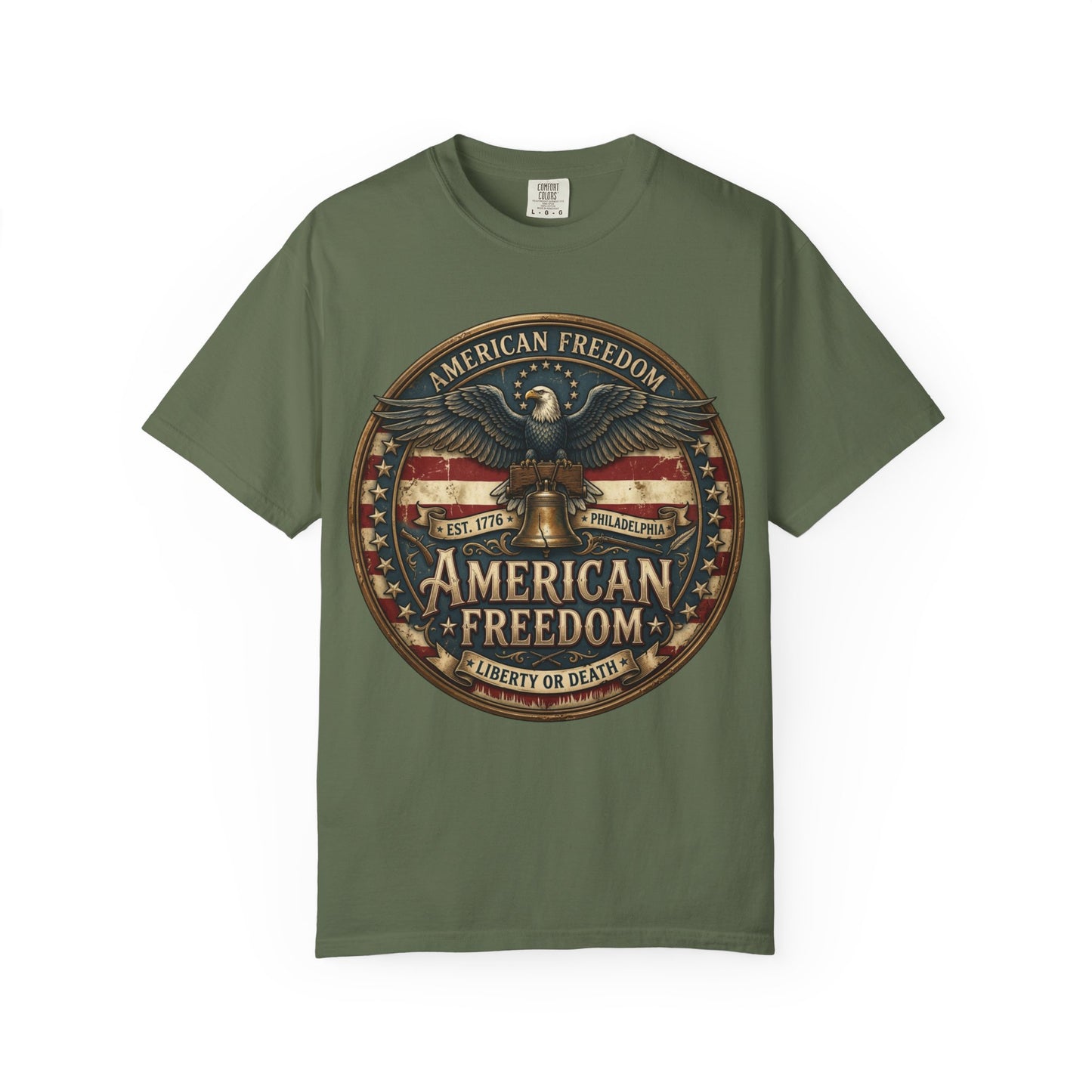 American Freedom T-Shirt — Patriotic Eagle 'Liberty or Death' Graphic