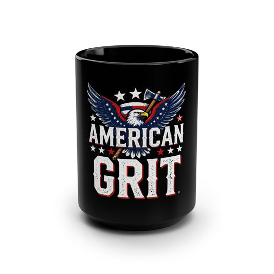 American Grit Coffee Mug — 15oz Patriotic Eagle Ceramic Mug