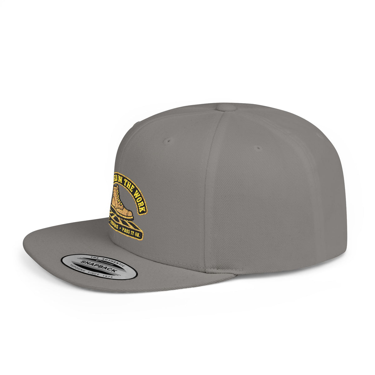 Snapback Hat — “Grounded in the Soil” Embroidered Work Boot Logo